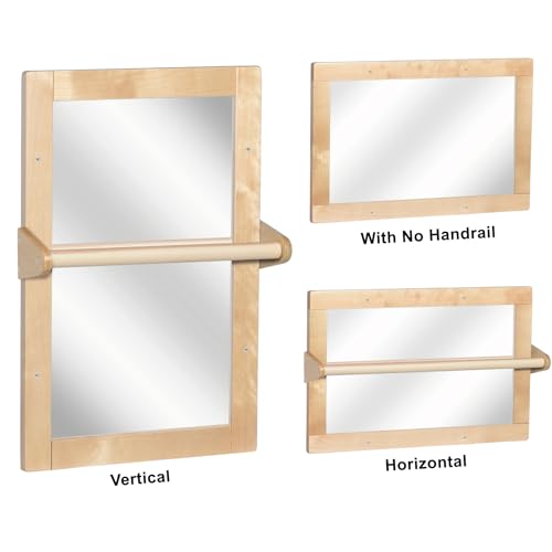 Montessori Sensory Mirror for Babies with 2 Adjustable Pull-Up Bars