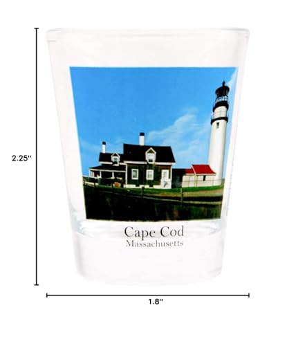 World By Shotglass Cape Cod Massachusetts Lighthouse Collectible Photo Shot Glass