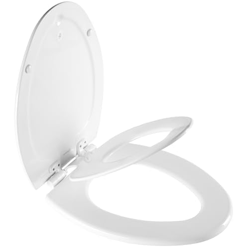 Mayfair NextStep2 Elongated Toilet Seat with Built-In Potty Training, Slow-Close, Removable, White, Family-Friendly