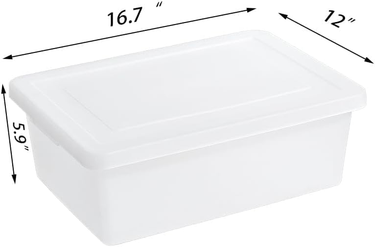 Stackable Plastic Storage Bins by N-2L - 15 Quart Organizing Containers with Lids for Shoes & Crafts | 2 Pack