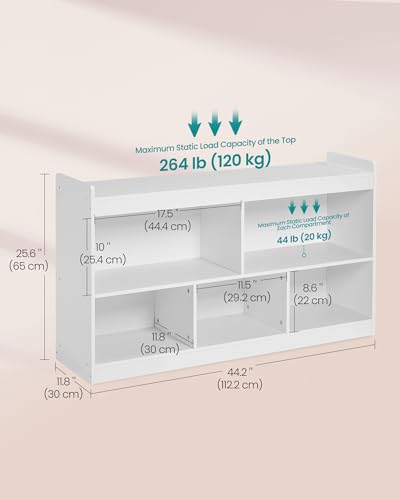 Kids' Toy Storage Shelf with 5 Compartments, Montessori Organizer Unit