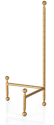 14-Inch Gold Tripod Tabletop Easel for Plates, Art, and Books