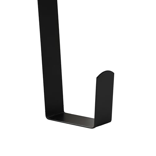 Slim Over The Door Wreath Hanger - 12" Black, Reusable & Damage-Free