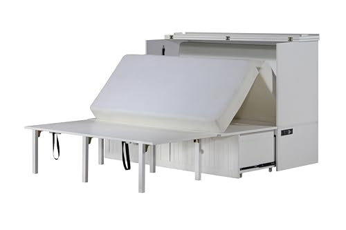 Tuscany Queen Murphy Cabinet Bed with 6-Inch Memory Foam Mattress & Charging