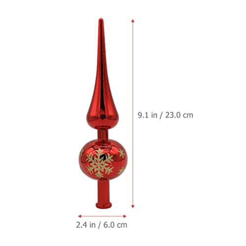 NUOBESTY Red Christmas Tree Topper - Hand-Painted Plastic Finial for Holiday Decor