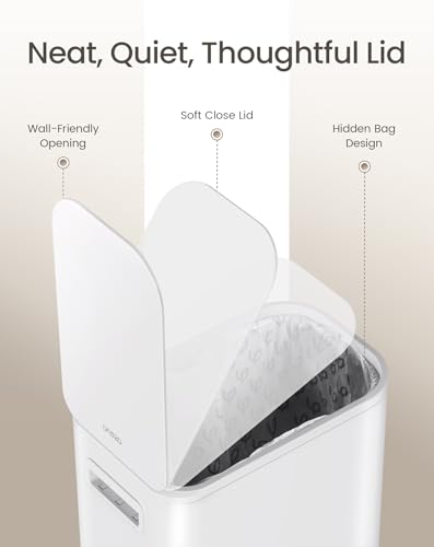 Slim Small Bathroom Trash Can with Soft-Close Lid & Step Pedal - 1.3 Gal