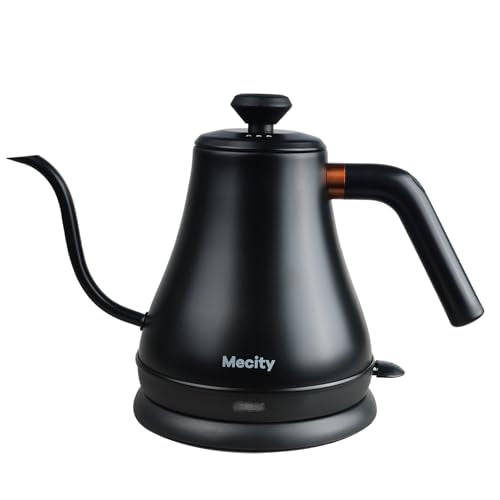 Electric Gooseneck Kettle, 800ml Stainless Steel Water Boiler, Matte Black