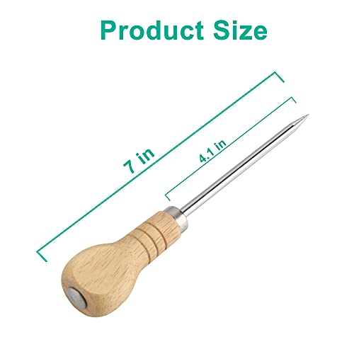 Yzurbu 6-Pack Stainless Steel Ice Picks with Wooden Handles - Kitchen & Bar Ice Breaking Tools