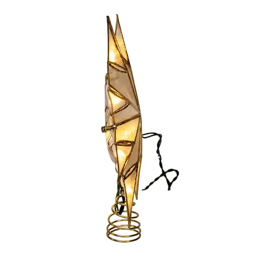 Kurt Adler 14" 10-Light Gold Capiz Star Treetop