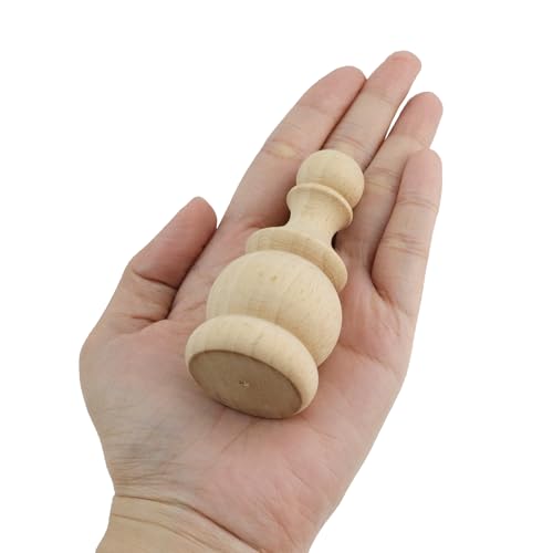 4 Pcs Unfinished Wood Finials for Furniture, Cabinetry, and Curtain Rods