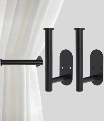 Stainless Steel Curtain Holdbacks - 2 Pack Wall-Mounted Drapery Tiebacks