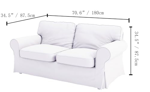 Ektorp Loveseat Cover - Heavy Duty Cotton Slipcover in Light Gray