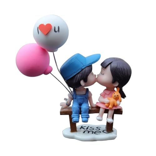 Cute Cartoon Couple Resin Ornament for Car Dashboard and Home Decor