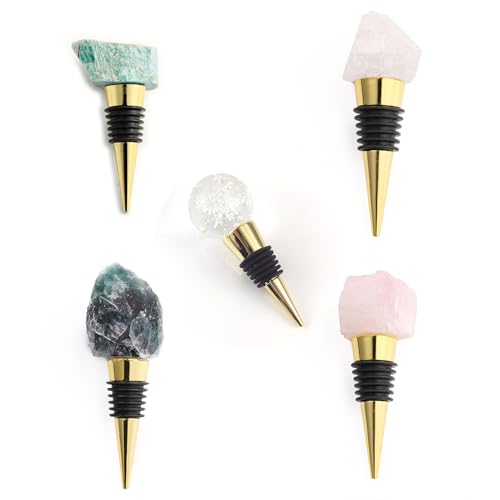 10-Piece Gold Metal Wine Bottle Stopper Set for Epoxy Resin DIY Crafts
