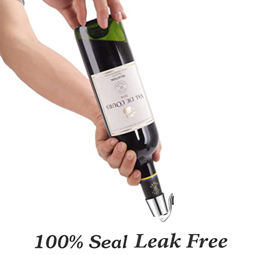 2-Pack Stainless Steel Wine Stoppers - Airtight Leakproof Bottle Sealers