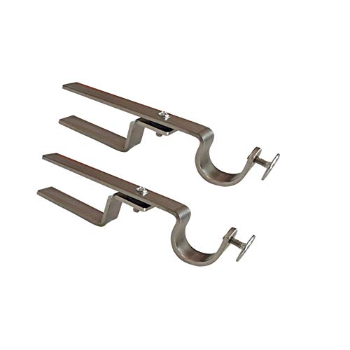 No-Drill Curtain Rod Bracket for 1-Inch Mini Blind Head Rails (Satin Nickel)