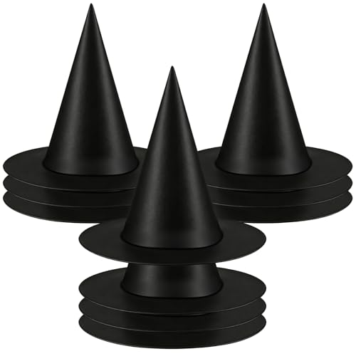 10 PCS Hanging Witch Hats for Halloween Decorations with Fishing Line