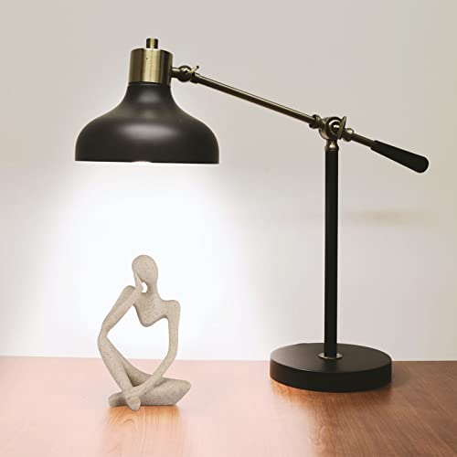 Abstract Thinker Statue, Small Sandstone Resin Sculpture for Home Decor