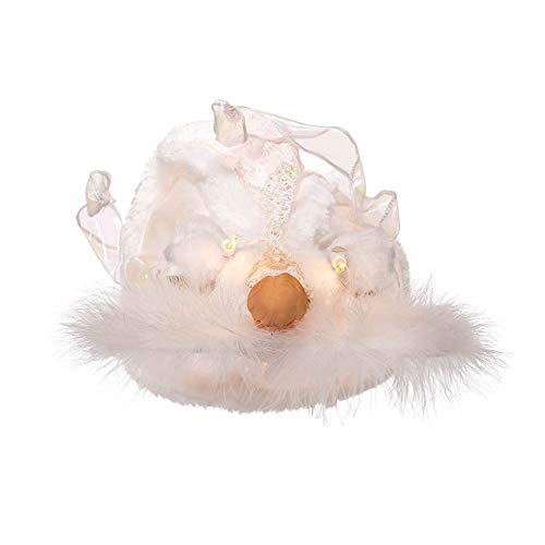 Kurt S. Adler 10-Inch White Angel Treetop with 10 UL Lights