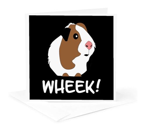 3dRose Guinea Pig Animal Wheek Funny Gift Greeting Card with Envelope - Single
