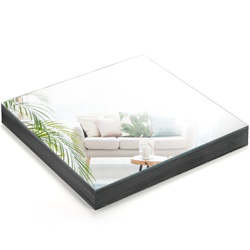 12x12 Inch Square Glass Mirror Trays - Set of 10 for Centerpieces