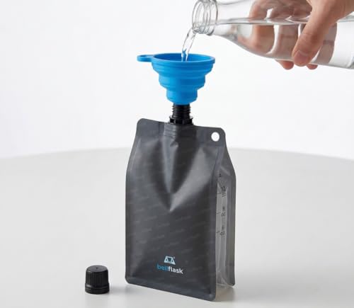 BellFlask 15oz Flexible Plastic Flask 3-Pack Black with Carabiners - BPA-Free & Collapsible