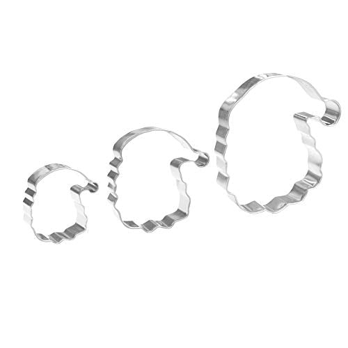 Santa Head Cookie Cutter Set - 3 Piece Stainless Steel Christmas Shapes