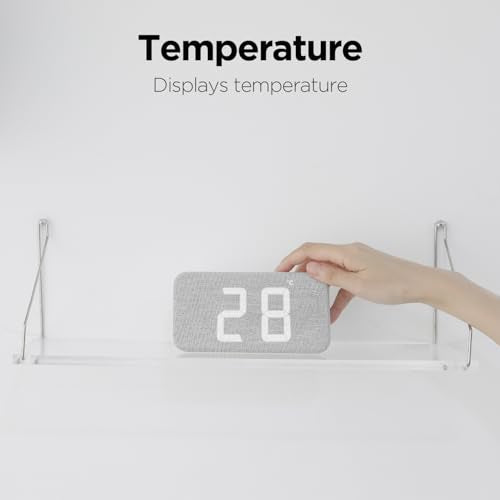 Fabric LED Digital Alarm Clock with Temperature Display & USB Charger