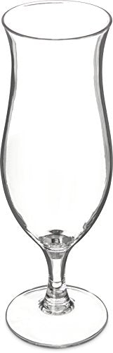 Carlisle FoodService 16oz Clear Hurricane Glass - Break-Resistant Plastic, Dishwasher Safe (Variation 1)