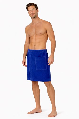 Adjustable Men's Body Wrap Towel - 100% Turkish Cotton Terry Velour