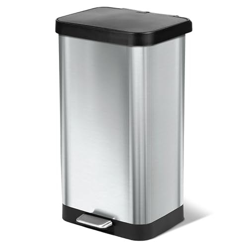 20-Gallon Stainless Steel Kitchen Trash Can with Soft Close Lid