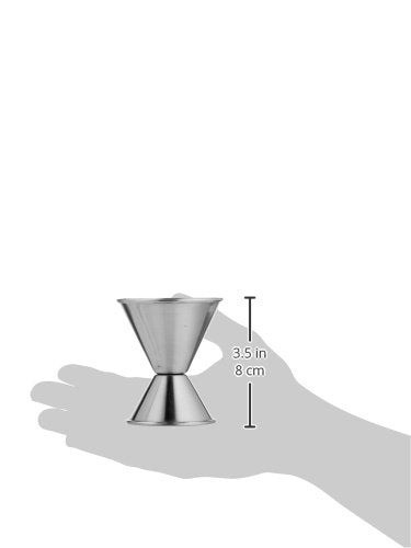 Winco Stainless Steel Jigger 1 oz & 2 oz Cocktail Measuring Tool - Dual Sides