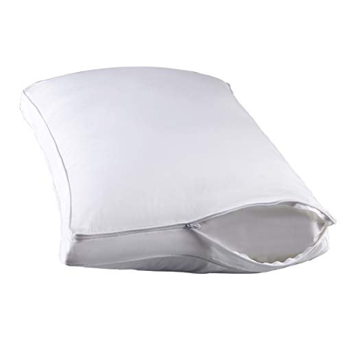 Gusseted Pillow Protector, 100% Cotton Zippered Encasement - Standard