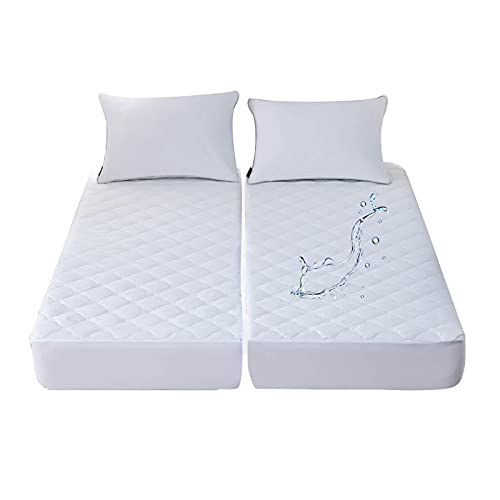 Waterproof Split King Mattress Protector Pad for Adjustable Beds, 2-Pack