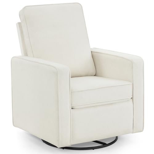Nursery Swivel Glider Chair - 360-Degree Motion, Stain-Resistant Boucle