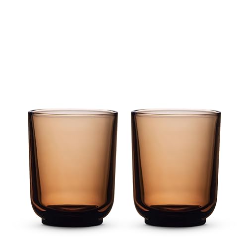 Fellow Pirch Amber Weighted Latte Glasses 11 oz Set of 2 - Espresso Cups