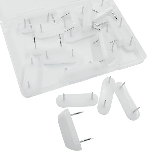 Bed Skirt Pins - 20 Pcs White Plastic Head Pins for Slipcovers