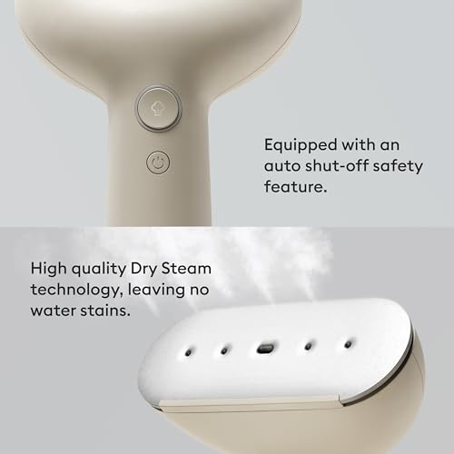 Handheld Clothes Steamer and Iron, 1200W Garment Wrinkle Remover, Beige