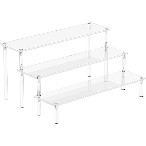 3-Tier Clear Acrylic Display Riser Stand for Perfumes, Figures & Cupcakes