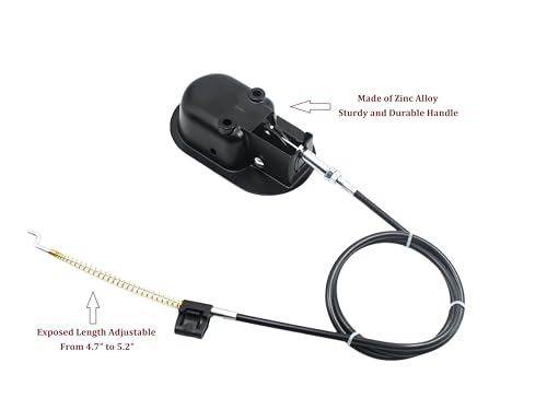 Universal Metal Recliner Release Handle with Cable (4.7-5.2 Inch Exposed)