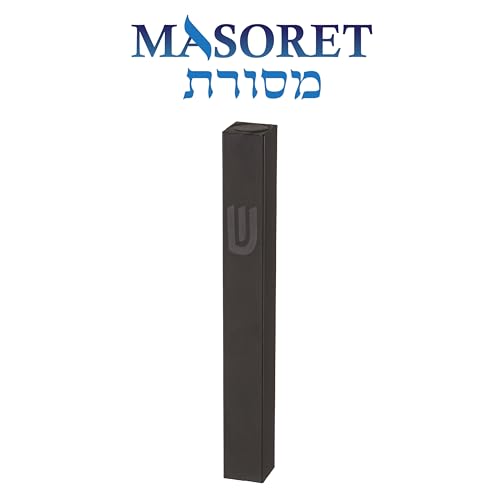 Modern Aluminum Mezuzah Case for Door - 5-Inch Black Matte Hebrew Scroll Holder