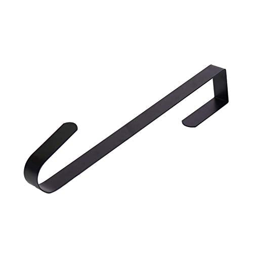 Sattiyrch 12" Metal Over-the-Door Wreath Hanger - Ultra Slim Black Hook