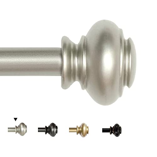Adjustable Window Curtain Rod Set, 28 to 48 Inches, Nickel Finish