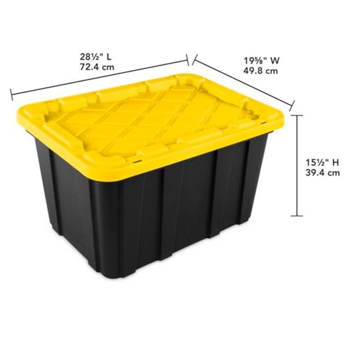 Industrial Storage Tote 27 Gallon 4-Pack Heavy-Duty Plastic Utility Box