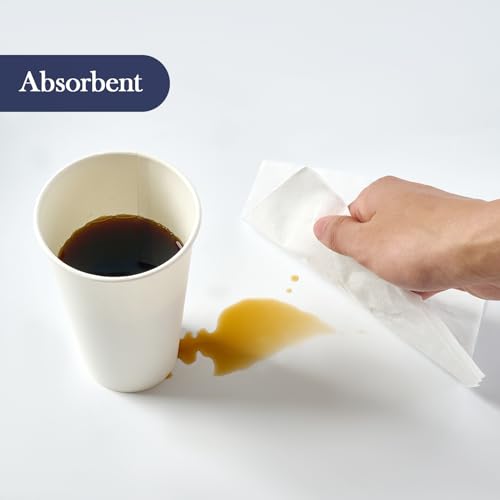 JollyPack Disposable Paper Napkins 1-Ply 6.5x6.5in Folded, 2000 Count, White, 13inch Variants