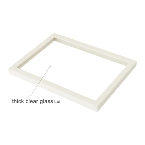2-Piece Beige Velvet Glass Lid Replacement for Jewelry Trays
