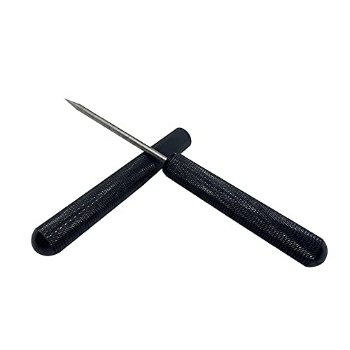 Black Aluminum Alloy Ice Pick for Frozen Food & Bar Use - Safety Cover Included