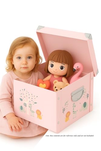Baby Keepsake Box with Lid & Handles - Large Collapsible Memory Storage