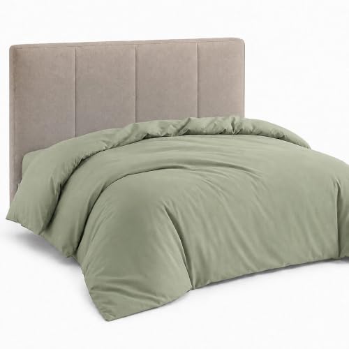 Egyptian Cotton Duvet Cover, Super King Size, Solid Sage Green