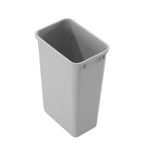 50L Plastic Wastebasket Trash Container - 13.2 Gallon Grey Bin